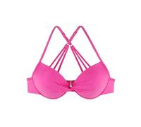 Ocean Blues Women's Hot Pink Retro Underwire Push Up Bikini Top Size Medium