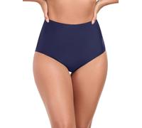 Ocean Blues Women's Navy Blue High Waisted Bikini Bottom Full Coverage Swimsuit Size Meidum
