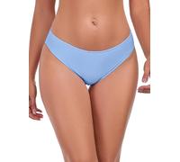 Ocean Blues Women's Sea Blue Low Waisted Bikini Bottom Moderate Coverage Swimming Costume Bottom Size Large