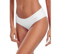 Ocean Blues Women's White Ruched Sides Bikini Bottom Size Medium
