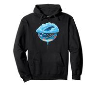 Ocean Bowl with Fish Jellyfish Coral and Starry Sky Clouds Pullover Hoodie