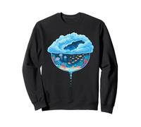Ocean Bowl with Fish Jellyfish Coral and Starry Sky Clouds Sweatshirt