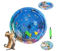 Ocean Breeze Splashland Cat Toy, Ocean Breeze Splashland, Cat Water Mat with Fish, Water Sensory Play Mat for Cats, Cats Mats Toy Interactive for Indoor (B-60cm/25.6in)