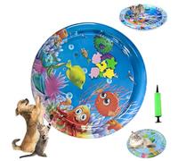 Ocean Breeze Splashland Cat Toy, Ocean Breeze Splashland, Cat Water Mat with Fish, Water Sensory Play Mat for Cats, Cats Mats Toy Interactive for Indoor (I-95cm/37.4in)