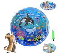 Ocean Breeze Splashland Cat Toy, Ocean Breeze Splashland, Cat Water Mat with Fish, Water Sensory Play Mat for Cats, Cats Mats Toy Interactive for Indoor (G-95cm/37.4in)