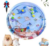 Ocean- Breeze Splashland Cat Toy Thickened Anti-Scratch Water Mat for Cat 25/39/41Inchs Cats Water Mat Interactive Pet Toy for Indoor Cats (B, 41 Inche)