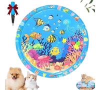 Ocean- Breeze Splashland Cat Toy Thickened Anti-Scratch Water Mat for Cat 25/39/41Inchs Cats Water Mat Interactive Pet Toy for Indoor Cats (C, 39 Inche)
