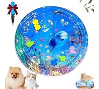 Ocean- Breeze Splashland Cat Toy Thickened Anti-Scratch Water Mat for Cat 25/39/41Inchs Cats Water Mat Interactive Pet Toy for Indoor Cats (E, 41 Inche)
