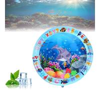 Ocean Breeze Splashland Cat Toy - Year-Round Cooling & Warmth, Cat Water Mat with Fishs, Indoor and Outdoor Toys, Cooling Cats Aquatic Sensory Play Mat with Air Pump (Color-A,One Size)