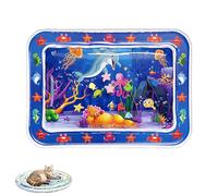 Ocean Breeze Splashland for Cats, 2025 New Cat Water Mat with Fish, Thickened, Leakproof, Anti-Scratch, Pet Water Bed with Inflator, Indoor & Outdoor Summer Fun for Cats Waters Bed (A)