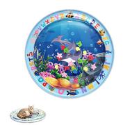 Ocean Breeze Splashland for Cats, 2025 New Cat Water Mat with Fish, Thickened, Leakproof, Anti-Scratch, Pet Water Bed with Inflator, Indoor & Outdoor Summer Fun for Cats Waters Bed (C)