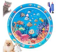 Ocean Breeze Splashland for Cats/Dogs, Thickened Anti-Scratch Cat Water Mat With Fish, Ocean Breeze Splashland Cat Toy, Indoor and Outdoor Use in Summer (F-39IN)