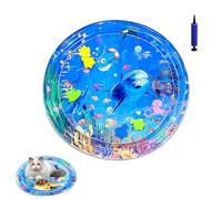 Ocean Breeze Splashland for Cats, Pet Water Bed, Interactive Sensory Pad with Floating Fish, Cooling Mat for Dogs/Cat (B,Small)