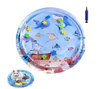 Ocean Breeze Splashland for Cats, Pet Water Bed, Interactive Sensory Pad with Floating Fish, Cooling Mat for Dogs/Cat (E,Large)