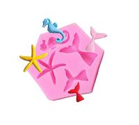 Ocean Cake Mousse Decoration Sugar Mermaid Tail Sea Star Shell Chocolate Silicone Mould