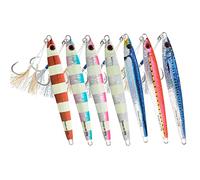 OCEAN CAT Knife Jig Slow Pitch Metal Lead Jig Slow Pitch Jigging Saltwater Fishing Lures 7 Colors Glow, 40g/80g/120g/160g/200g (#051-57:7 Colors Combo, 120g)