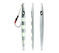 OCEAN CAT Saltwater Jigs Speed Jigging Lures, Vertical Artificial Lead Metal Flat Baits for Slow Pitching Fishing (Silver, 200G)