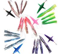 OCEAN CAT Saltwater Squid Trolling Lure for Marlin Tuna Mahi Dolphin Durado Wahoo Trolling Lures Free Mesh Bag Offshore Big Game Lures (5 Colors Combo)