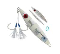 OCEAN CAT Slow Pitch Jig Flat Fall Jigging Fishing Lures Vertical Jigs Jigging Baits with Assist Slow Pitch Jig Hook for Saltwater Fishing 60G/100G/150G/200G/250G (120G, Style-6: Silver Color)