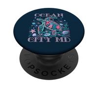 OCEAN CITY MD TURTLE LOVER COLORFUL BEACH SOUVENIR PopSockets Adhesive PopGrip