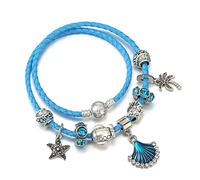 Ocean Collection Blue Turtle Seahorse Narwhal Beaded Dolphin Charm Bracelets For Boys Girl Original Children Child Bracelet