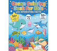 Ocean Coloring Book For Kids: 50+ Adorable Ocean Animals with Educational Facts, Big and Easy Coloring Pages for Kids