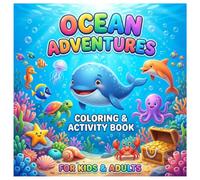 Ocean Coloring Book for Kids & Adults: 50 Cute & Easy Sea Animal Designs for Relaxation, Creativity, and Family Fun | Whales, Dolphins, Turtles, Fish, Octopus, Seahorses, Crabs, Starfish & More