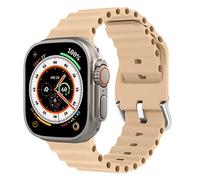 Ocean Compatible with Apple Watch Band 41mm 40mm 38mm, Adjustable Soft Silicone Strap for Women Men iWatch Series 8 7 SE 6 5 4 3 2 1, Milky Tea