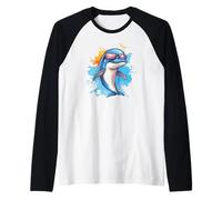 Ocean Cool Dolphin in Sunglasses for a Funny Look Raglan Baseball Tee