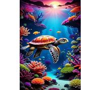 Ocean Coral Turtle 500 Piece Jigsaw Puzzle for Adults, Creativity, Challenging and Difficult Puzzle, Brain Teaser Puzzles for Adults 500 Pieces for The Whole for Women, Men
