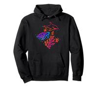 Ocean Corals Scuba Diver Aquatic Whale Wildlife Turtle Pullover Hoodie