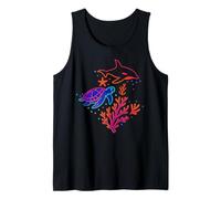 Ocean Corals Scuba Diver Aquatic Whale Wildlife Turtle Tank Top