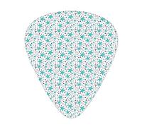 Ocean Creatures Guitar Picks 12 Pack Universal ABS Guitar Picks,Continuous Sea Creatures Ocean Illustration,for Acoustic and Electric Guitar,Turquoise