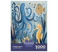 Ocean Creatures Jigsaw Puzzle 1000 Piece Paper Puzzle Game Underwater Scene Jigsaw Puzzle for Adults Home Decor 70x50cm/1000pcs