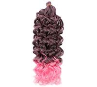 Ocean Crochet Braid Hair Freetress Water Braiding Hair Hawaii Afro Curls Natural Synthetic Hair Extensions for Women-T1b/pink-18inch-1Pcs/Lot