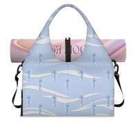 Ocean Cute Sea Horse Sports Duffel Bag for Women Men Weekend Overnight Bag with Shoe Compartment Shoulder Tote Luggage Bag for Yoga Gym Travel