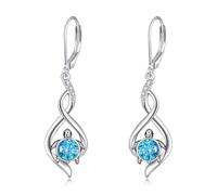 Ocean Dangle Earrings 925 Sterling Silver Beach Drop Dangle Earrings Starfish Leverback Earrings Ocean Jewelry Gifts for Women