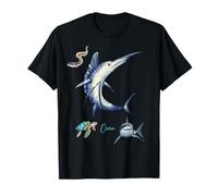 Ocean day sword fish, turtle, shark and eel T-Shirt