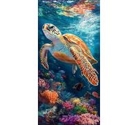 Ocean Diamond Art Kits Adults, Sea Turtles Diamond Painting Kits for Adults, 5D DIY Square Full Drill Gem Art Mosaic Kits for Beginner, Crystal Embroidery Crafts for Home Wall Decor (40x90cm),Model538