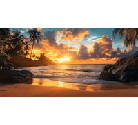 Ocean Diamond Art Kits Adults, Sunset Diamond Painting Autumn Decorations for Kids, Large Diamond Art Square Drill Kit, Adult Crafts for Halloween Decorations, Fall Decor Gifts 50x100cm g-261