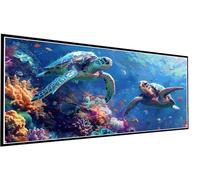 Ocean Diamond Painting Turtle Diamond Art Kits Adults, 5D DIY Large Full Drill Rhinestone Crystal Gem Art Cross Stitch Kits for Adults for Beginner Home Wall Decor, Gifts for Women 80x160cm P1-147