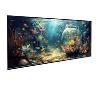 Ocean Diamont Painting Fish Diamond Art Accessories 5D Round Full Drill Gem Cross Canvas Painting Pictures Kits for Adults Beginners for LIiving Room Wall Decor, Gifts for Women 28x56in PJY9 O-D