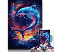 Ocean Dolphin Adult Jigsaw Puzzles 1000 Pieces,Staycation Kill Time Every Piece Is Unique - Challenging Family Fun Game 50x75cm