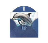 Ocean Dolphin Looking at You Greeting Card With Envelope, Birthday Card, Christmas Card, Invitation Card, 3 Colors