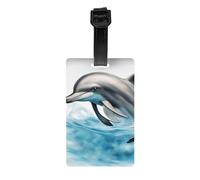 Ocean Dolphin Looking at You Luggage Tags for Suitcases Durable ID Tags Bag Tags for Easy Bag Recognition Travel Essentials