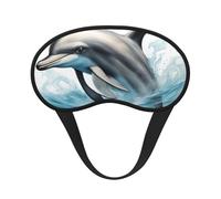 Ocean Dolphin Looking at You Print Black Out Eye Mask for Sleeping Airplane, Sleep Mask Polyester for Home and Travel