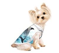 Ocean Dolphin Looking at You Print Dog Lightweight Shirt,Summer Cool Breathable Dog t Shirts,Pet Sleeveless Stretchy Clothes