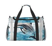 Ocean Dolphin Looking at You Print Everyday Use Travel Duffle Bag Large Capacity Travel Bag Stylish Functional Bag, Black, One Size