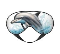 Ocean Dolphin Looking at You Print Eye Mask,Soft Blackout Blindfold Eye Cover for Women Men Full Night's Sleep,Travel