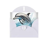 Ocean Dolphin Looking at You print Greeting Cards - Thank-You Cards Party Invitation Cards for Festive Celebrations